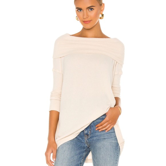 NWT Free People Juicy Long Sleeve Shirt Color Stone Cold White Small - Picture 7 of 9